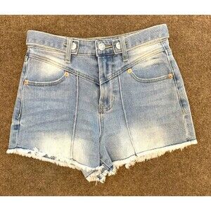 Juicy Couture Shorts Womens 25 Venice V Front Mid Rise Cut-Off Beach Pool Denim